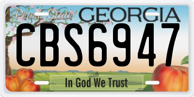 GA license plate CBS6947