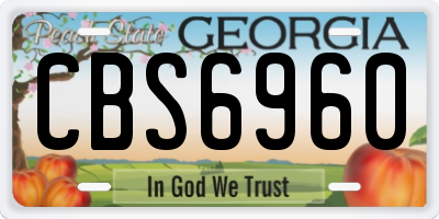 GA license plate CBS6960