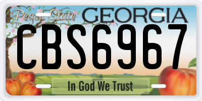 GA license plate CBS6967