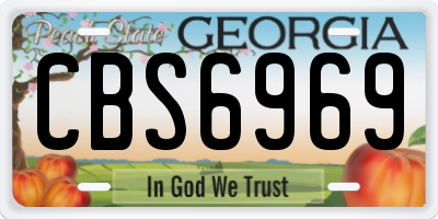 GA license plate CBS6969