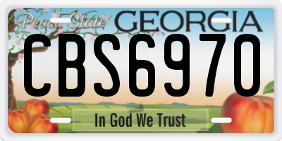 GA license plate CBS6970