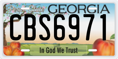 GA license plate CBS6971