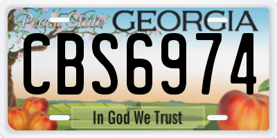 GA license plate CBS6974