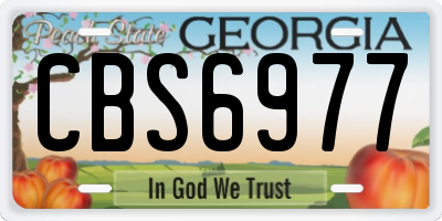 GA license plate CBS6977