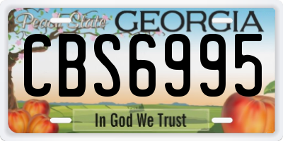 GA license plate CBS6995