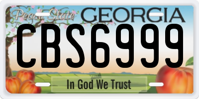 GA license plate CBS6999