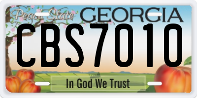 GA license plate CBS7010