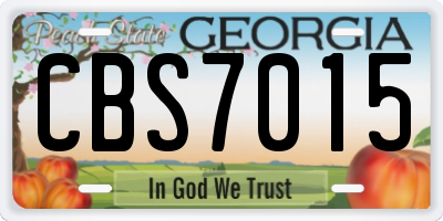 GA license plate CBS7015
