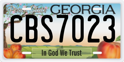 GA license plate CBS7023