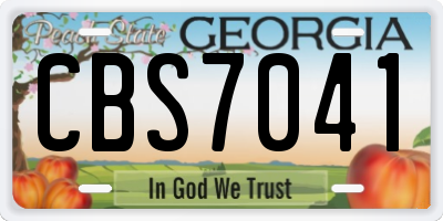 GA license plate CBS7041