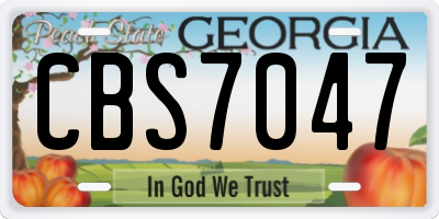 GA license plate CBS7047