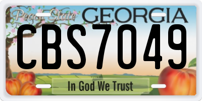 GA license plate CBS7049
