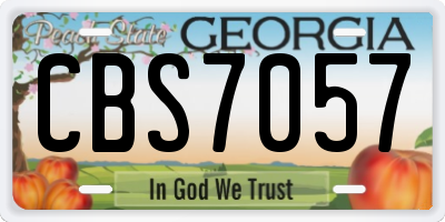 GA license plate CBS7057