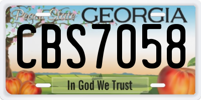 GA license plate CBS7058