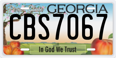 GA license plate CBS7067