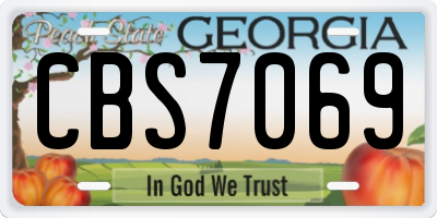 GA license plate CBS7069