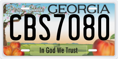 GA license plate CBS7080