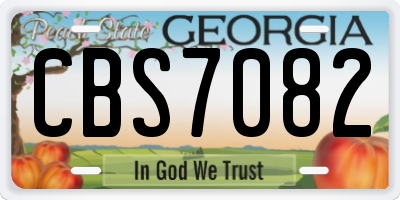 GA license plate CBS7082
