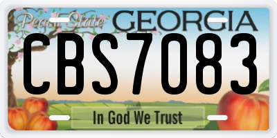 GA license plate CBS7083