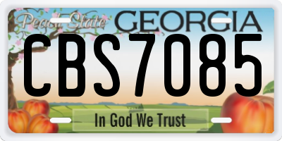 GA license plate CBS7085