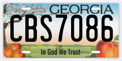 GA license plate CBS7086