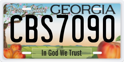 GA license plate CBS7090