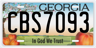 GA license plate CBS7093