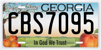 GA license plate CBS7095