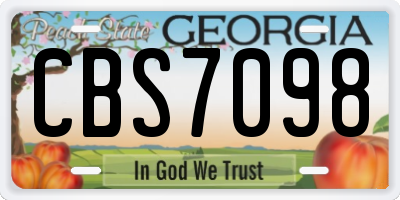 GA license plate CBS7098