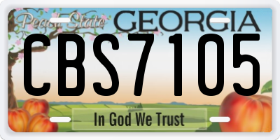 GA license plate CBS7105