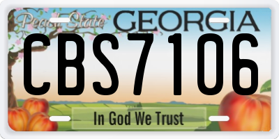 GA license plate CBS7106