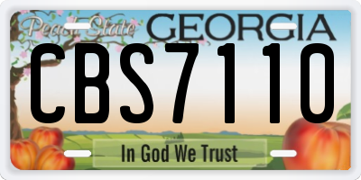 GA license plate CBS7110