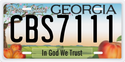 GA license plate CBS7111
