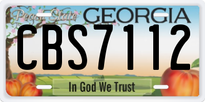 GA license plate CBS7112