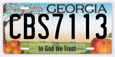 GA license plate CBS7113