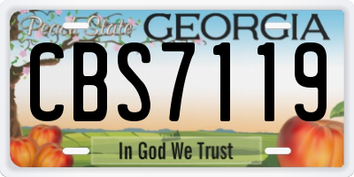 GA license plate CBS7119