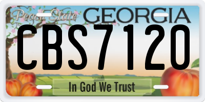 GA license plate CBS7120