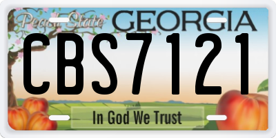 GA license plate CBS7121