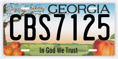 GA license plate CBS7125