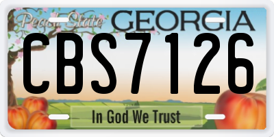 GA license plate CBS7126