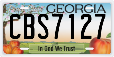 GA license plate CBS7127