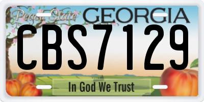 GA license plate CBS7129