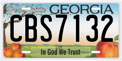 GA license plate CBS7132