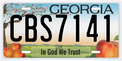 GA license plate CBS7141