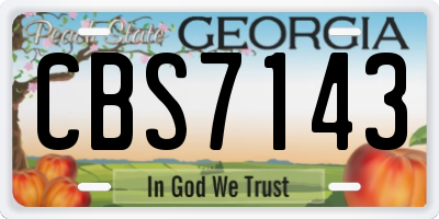 GA license plate CBS7143