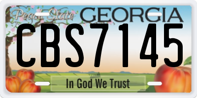 GA license plate CBS7145