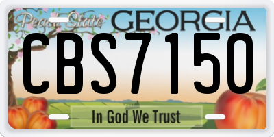 GA license plate CBS7150