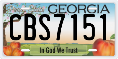 GA license plate CBS7151