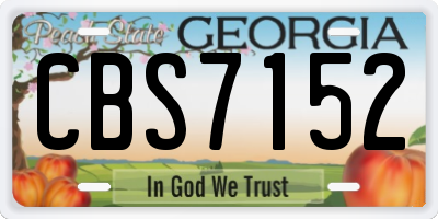 GA license plate CBS7152