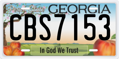 GA license plate CBS7153